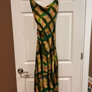 Zara Strapless Green and Brown Dress